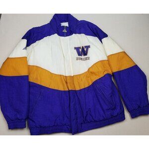 Washington Huskies Puffer Jacket Pur/Gld/Wht Sz XL Apex 90's VINTAGE EXCELLENT